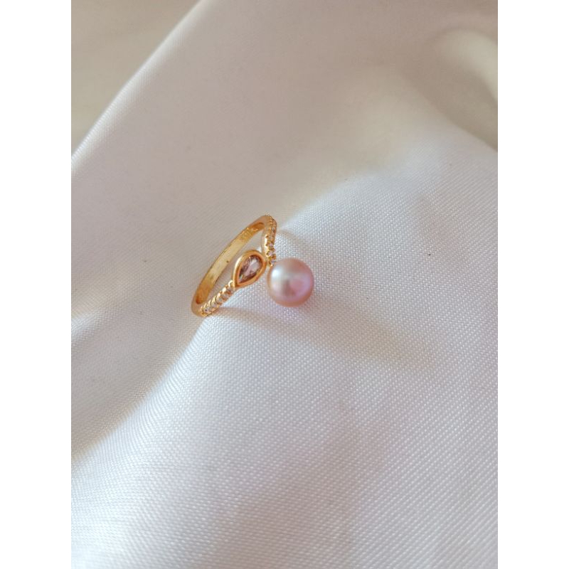 Cincin lapis emas mutiara asli lombok