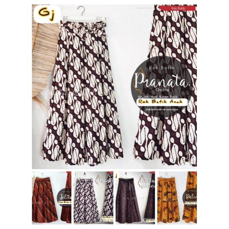 Rok Batik Anak Perempuan SD Model Payung Klok Pinggang Karet