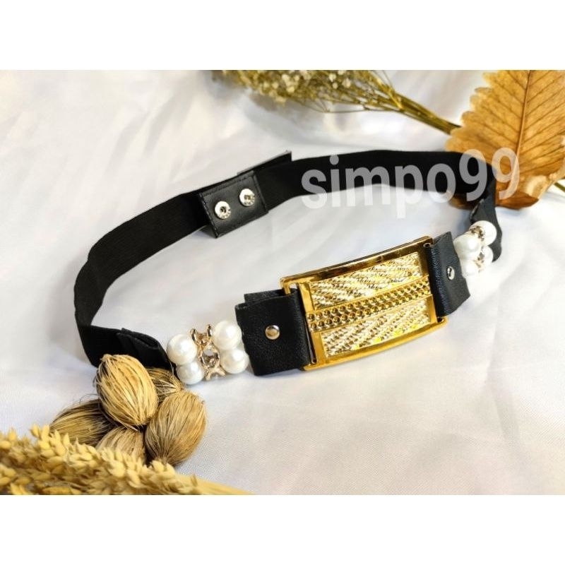 SMP99 - Ikat Pinggang Wanita Mutiara Kotak Full Melar / Ikat Pinggang Daun Coklat / Ikat Pinggang Kepang Mini / Flash sale / Gesper  / Sabuk / Ikat Pinggang Wanita / Gesper Wanita / Ikat Pinggang Remaja Korea / Ikat Pinggang Remaja Korea / Gesper Korea