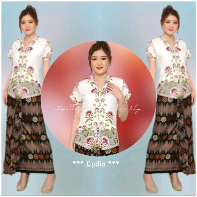 Atasan Kebaya Bordir Senada Brokat Encim Modern