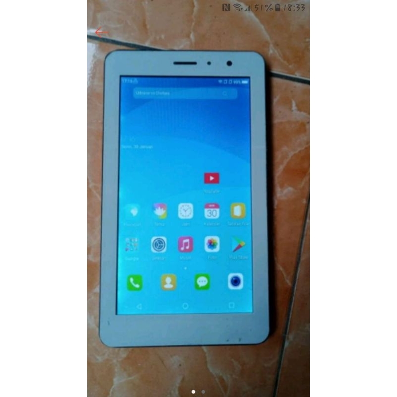 Tablet andoid advan s7c normal.