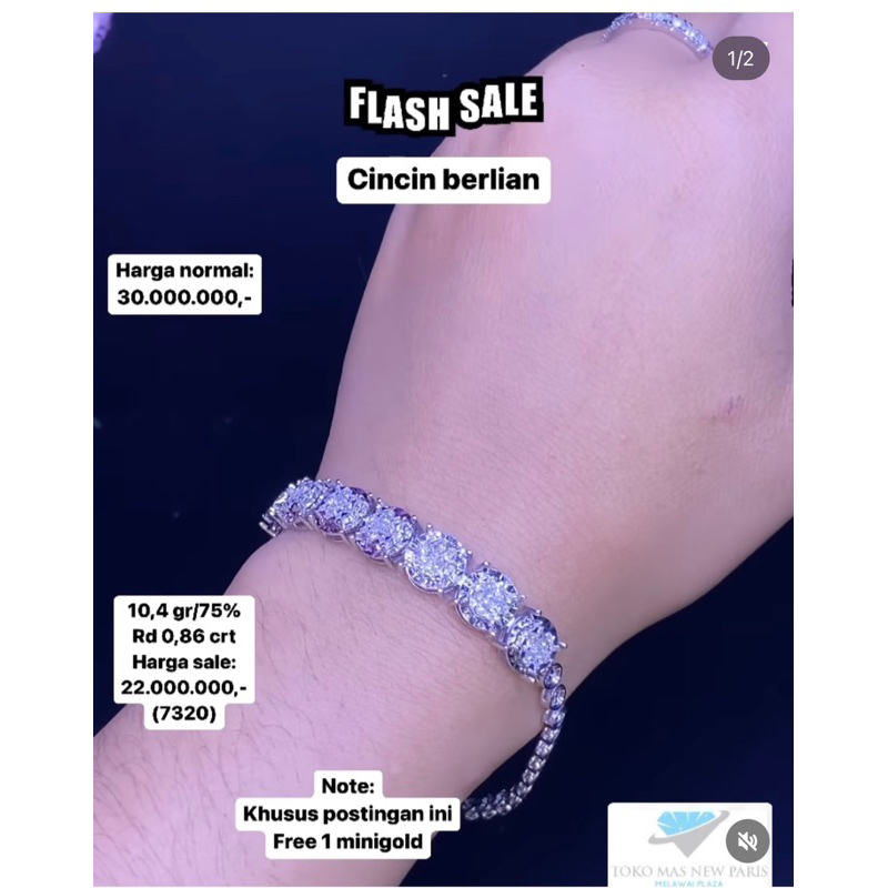 gelang berlian eropa model hongkong
