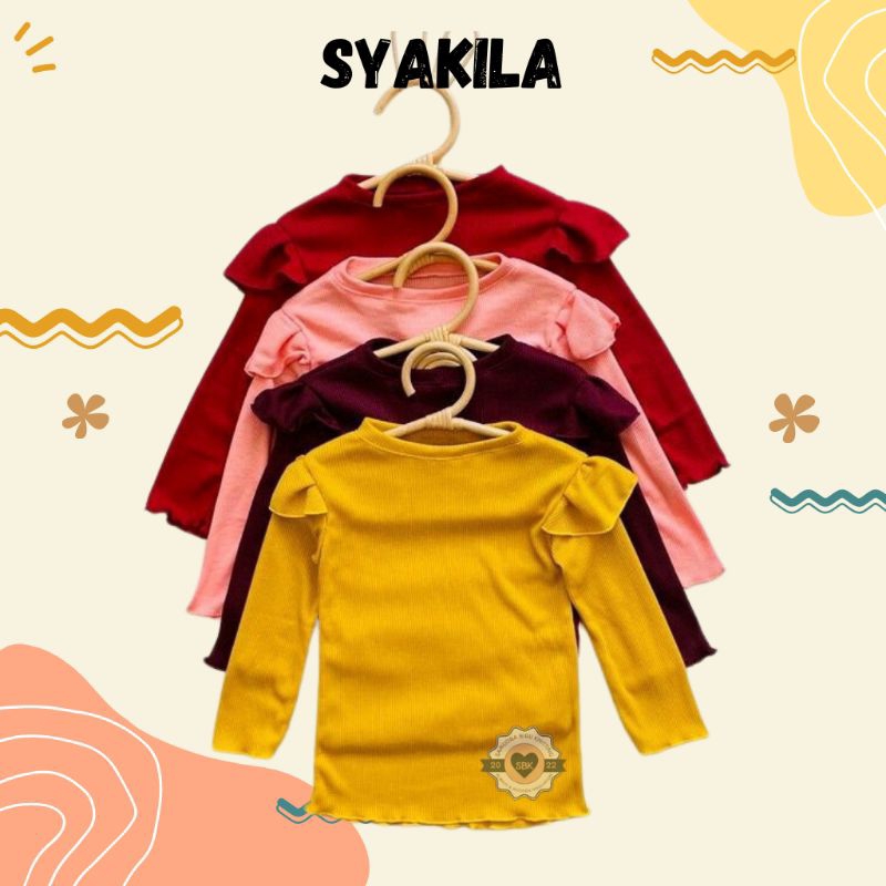 Baju Atasan Anak Perempuan Syakila Ruffle Knit Tee 1-5 Tahun