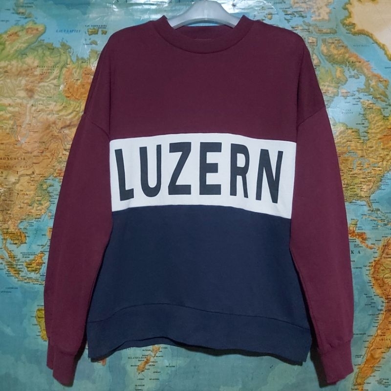 sweater crewneck SWIB LUZERN colorblock three tone original