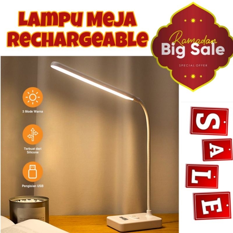 TaffLED Lampu Meja Belajar Desk Lamp 30 LED USB Version 3 in 1 Color