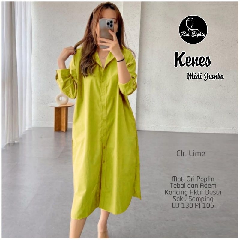 ORIGINAL KN3S JUMBO MIDI TUNIK BUSUI POLOS KATUN POPLIN