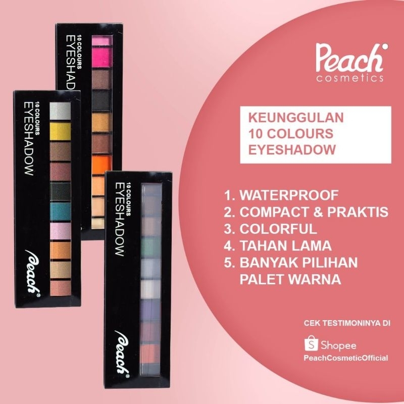 EYE SHADOW SEDO - PEACH COSMETICS 10 COLOURS EYESHADOW SHADE 01