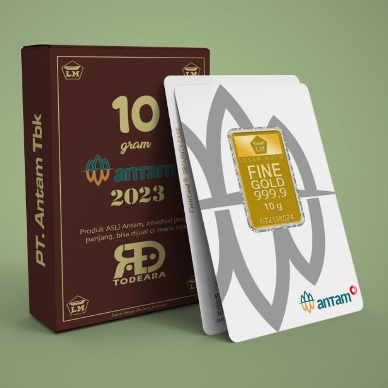 TODEARA TERMURAH EMAS ANTAM 10 GRAM BERSERTIFIKAT - LOGAM MULIA ASLI 24 KARAT