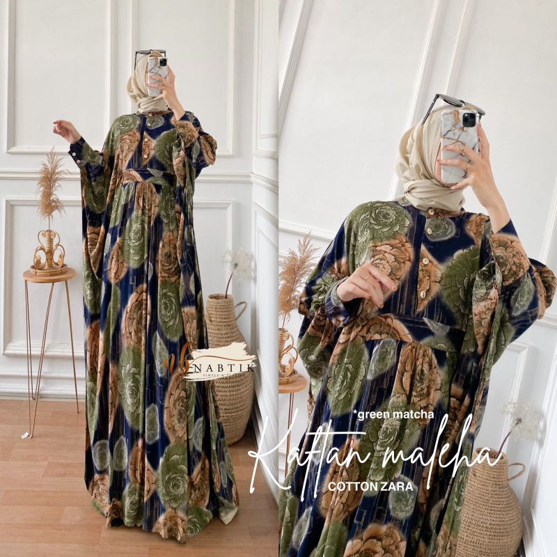 KAFTAN MALEHA GAMIS COTTON ZARA ORIGINAL NABTIK