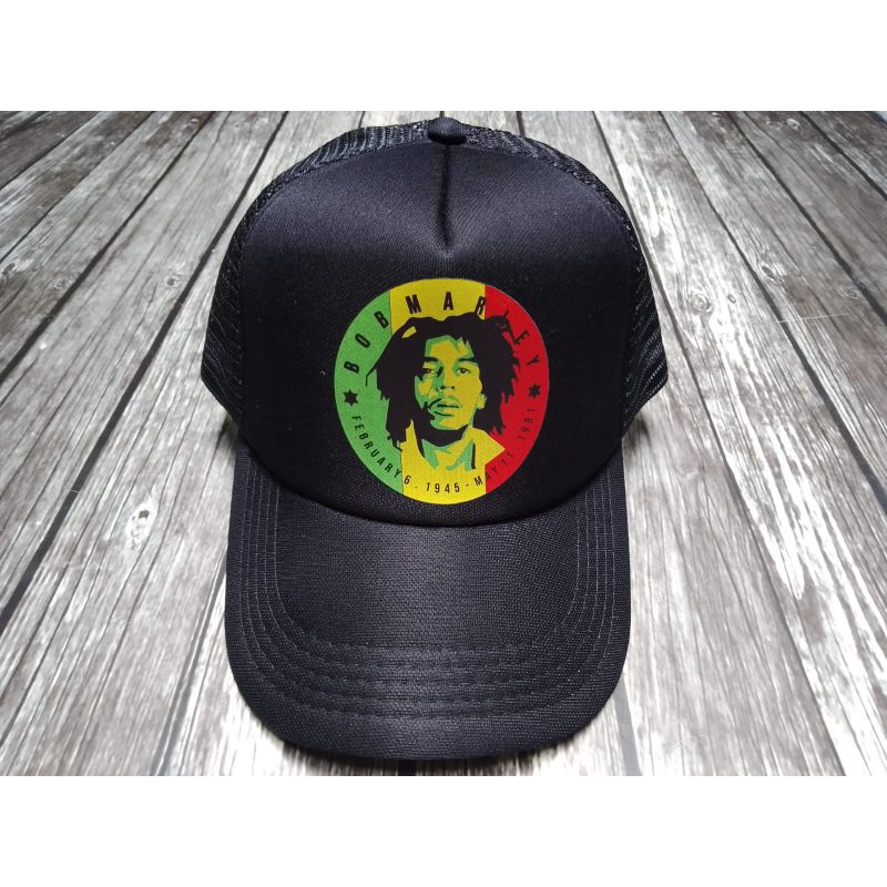 topi Bob Marley original hitam