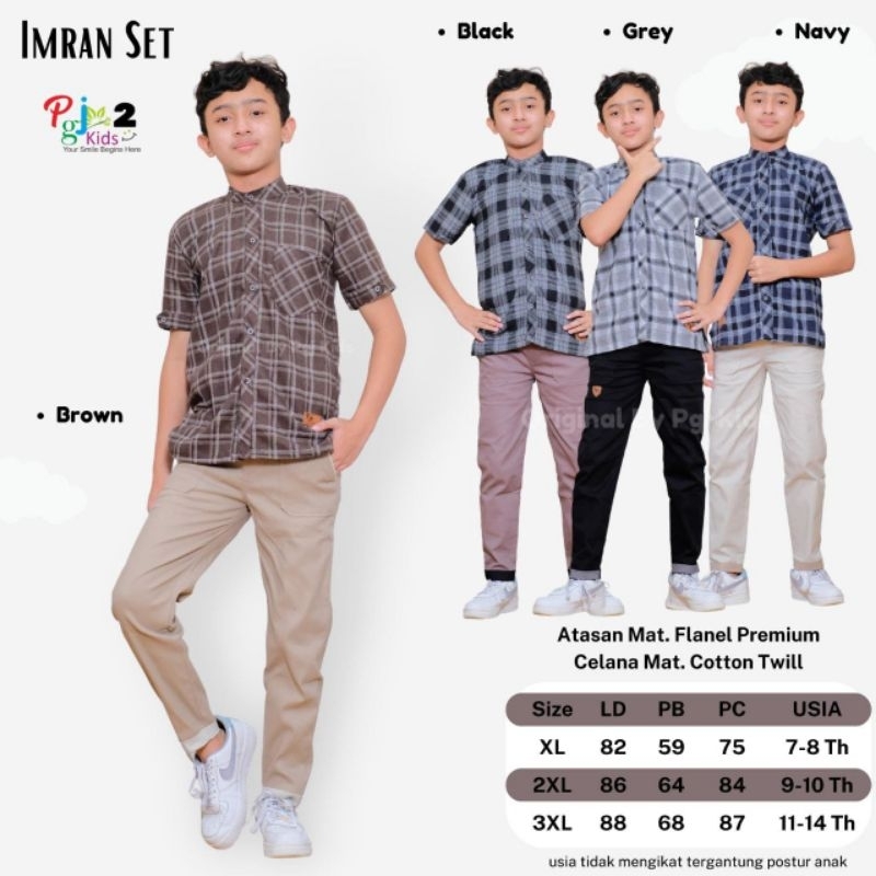 IMRAN SET,SETELAN CELANA TERKINI ANAK LAKI-LAKI DARI USIA 7 SAMPAI 14 TAHUN