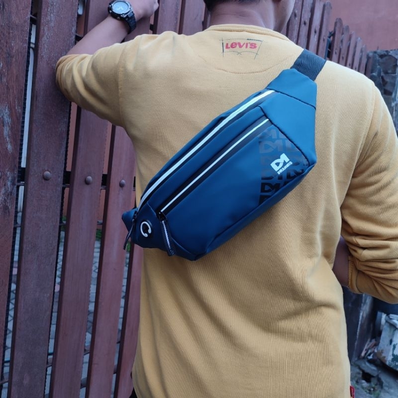 Tas Selempang Pria Waterproof Exclusive | Waistbag Pria Original Merk DM  Premium