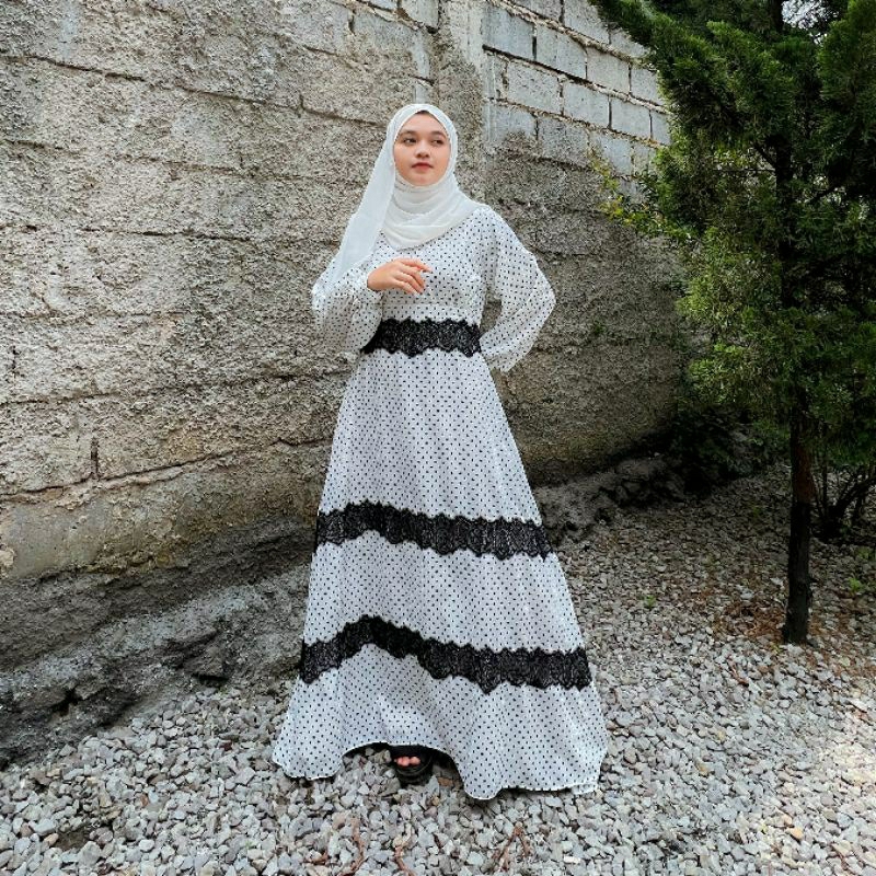 CALLIA DRESS BYGIAGIO gaun kondangan dress akad simple gaun wedding pernikahan baju muslim putih dress lamaran elegan pakaian wanita pesta elegan fashion korea dres lebaran cantik dress anggun mewah nyaman gaun vintage fashion dress bahan wolfis renda