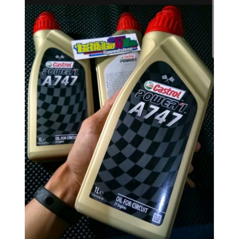Oli Samping Castrol A747 Racing 2T Original 1000% Castrol Power 1 Eropa France Kemasan 1 Liter