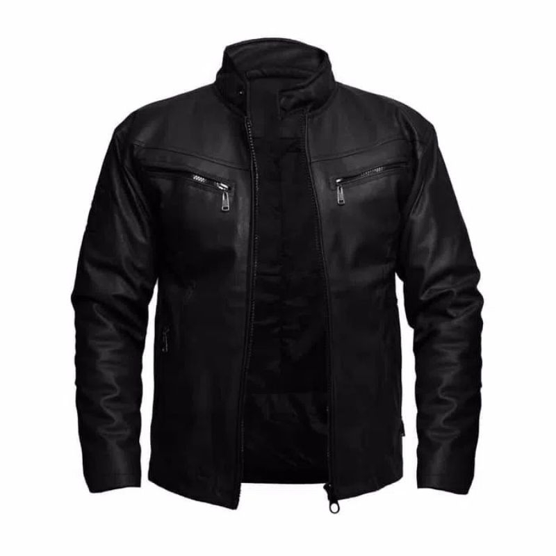 jaket motor pria kulit sintetis premium S-5xl