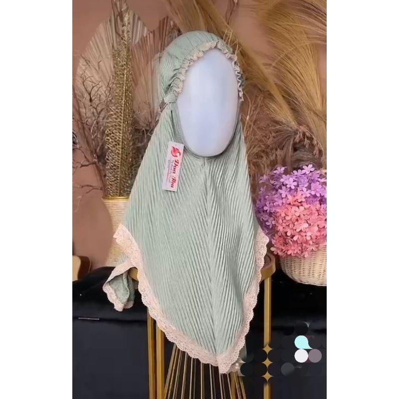 JILBAB ANAK 3-7 th KERUT DAHI PLISKET RENDA DOA IBU