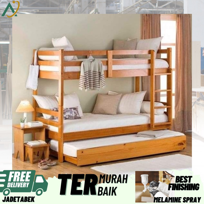 Tempat tidur kayu jati / tempat tidur tingkat / ranjang tingkat