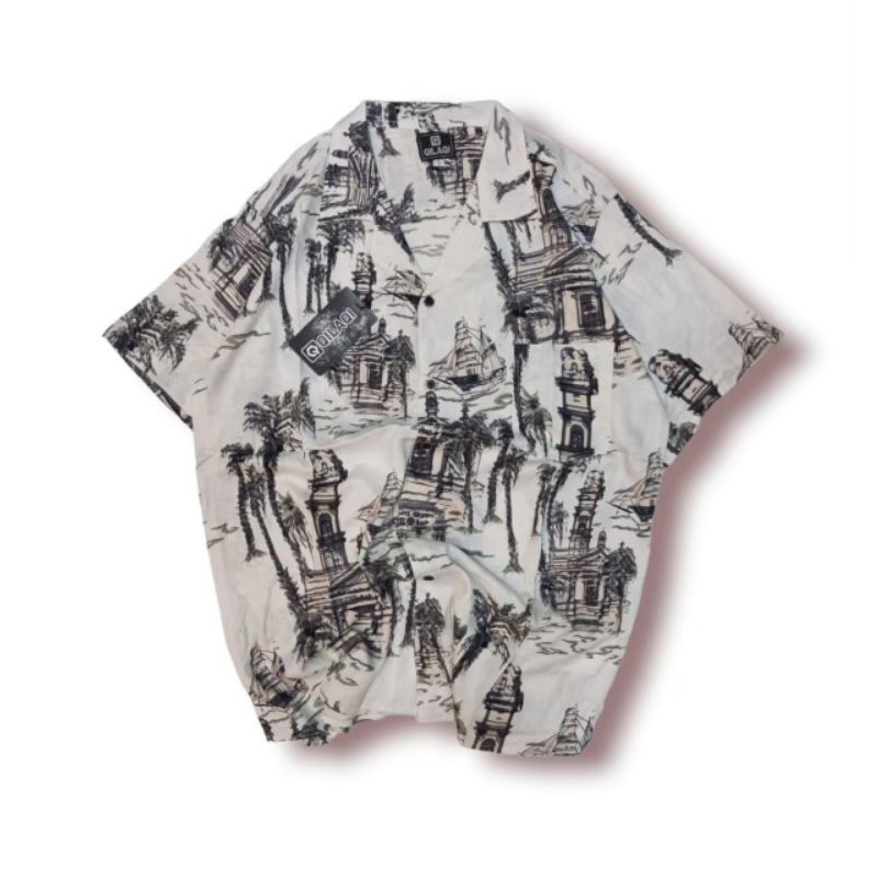 Fashion Jual Hem Atasan Baju Kemeja Pria Cowok Cowo Lengan Pendek Lengan  Kemeja Kasual Motif Putih 