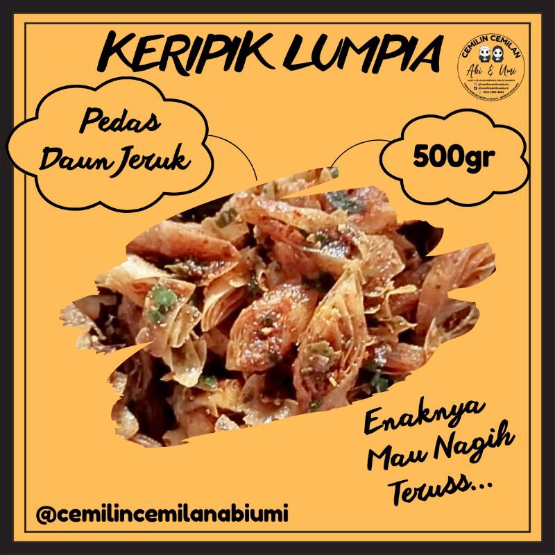 

Cemilan Keripik Lumpia Rasa Pedas Daun Jeruk (500gr)