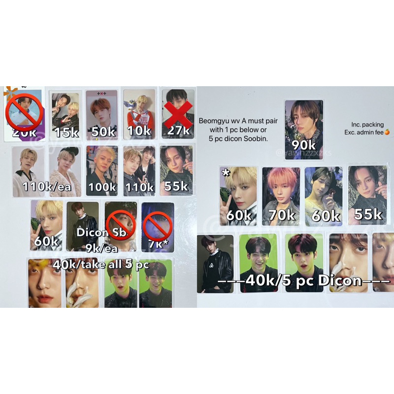 TXT Soobin Yeonjun Beomgyu Taehyun Huening Kai hyuka Photocard pc tntc temptation weverse global wv 