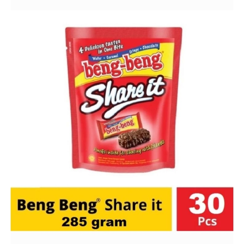 

Beng beng Share it, Pouch isi 30 pcs Mini wafer coklat renyah nikmat