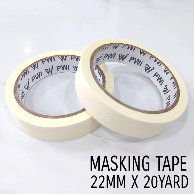 

Isolasi Kertas Premium Tahan Panas PWI 22mm X 20yard Solasi Masking Tape