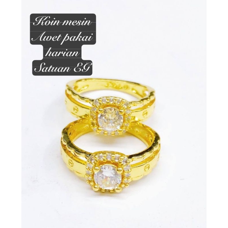 cincin mata koin mesin awet pakai harian wrn kuning24k