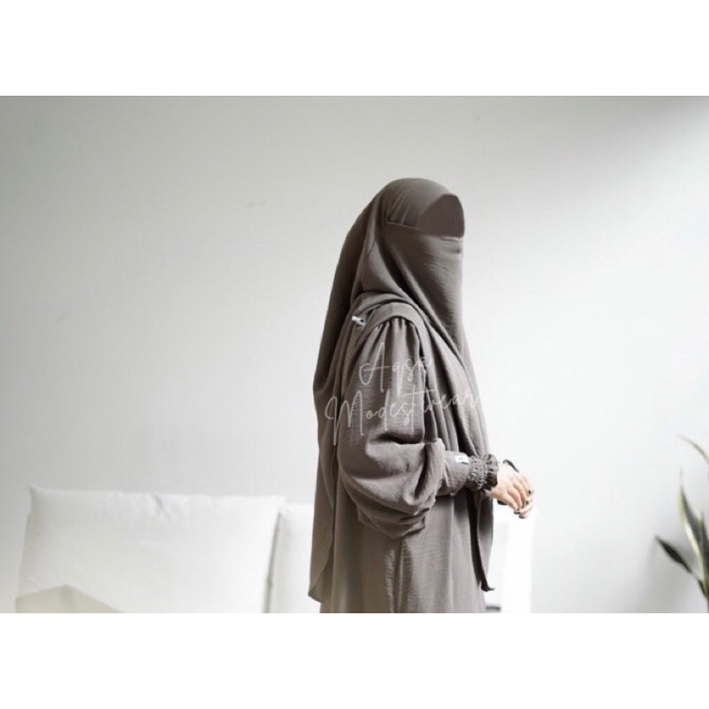 cantik abaya + fk by aqsamodestware preloved , abaya set fk preloved , fk set preloved