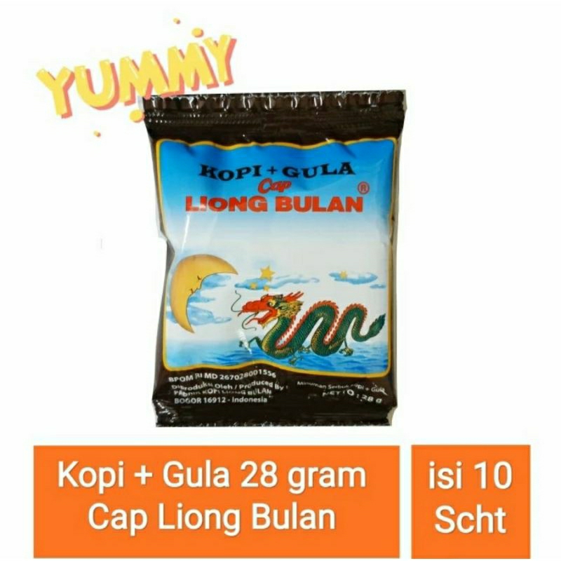 

kopi bubuk plus gula cap liong bulan isi 10 sachet