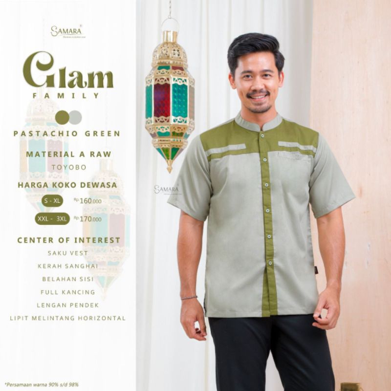 KOKO KATUN PRIA LENGAN PENDEK J09 GLAM FAMILY ORIGINAL SAMARA FASHION BAJU BUSANA MUSLIM KEMEJA ATAS