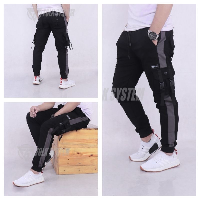 Celana Panjang Jogger Pria Pakaian Celana Cargo Premium