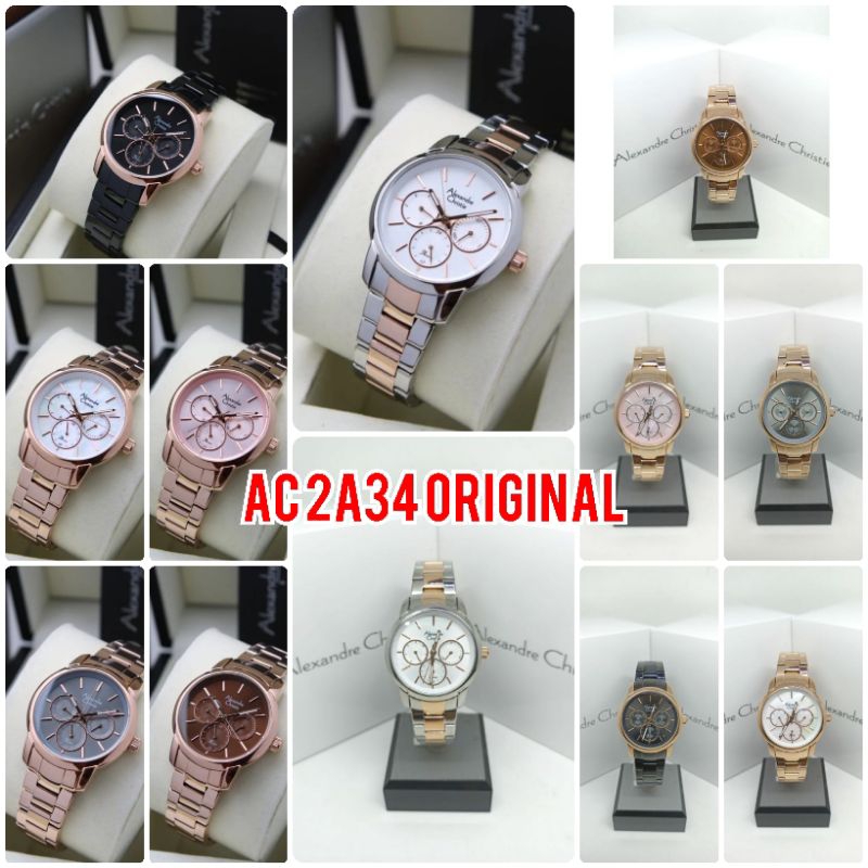 ORIGINAL JAM ALEXANDRE CHRISTIE WANITA AC 2A34 / AC2A34 TERBARU