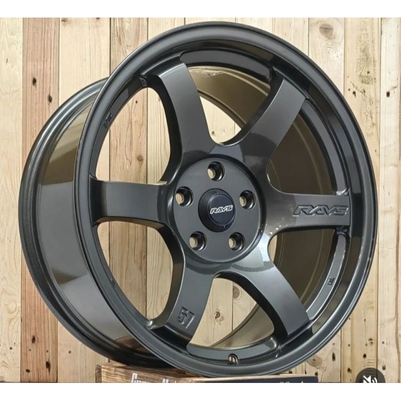 velg rays 57DR ring 18x9 et28 pcd 5x114.3 velg mobil innova.xpander.terios.xtrail.civic.hrv.
