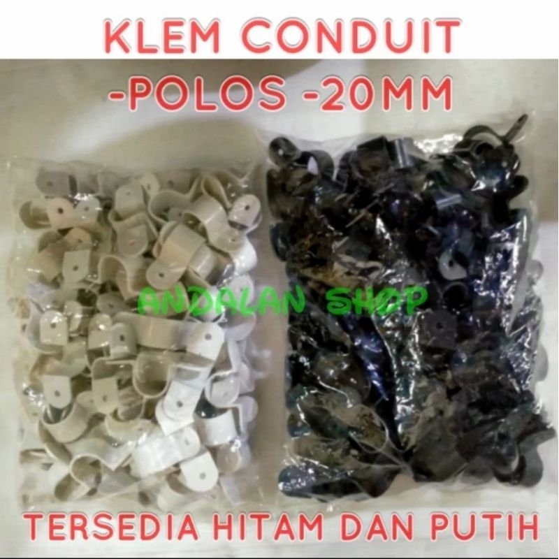 Klem Pipa polos 20mm/ klem conduit 20mm/ klem pipa listrik polos