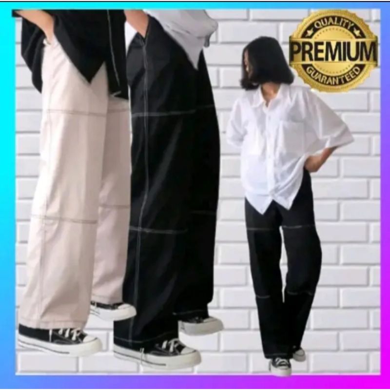 Celana kulot hodson pants list premium bahan drill celana panjang HIGWAIST PREMIUM cowok cewek