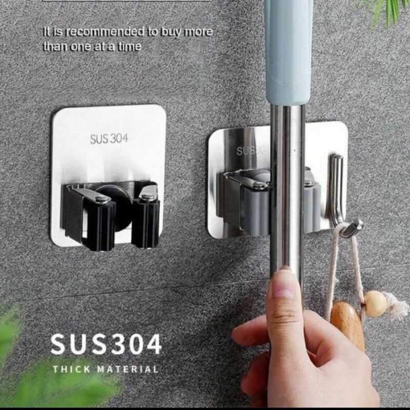 Gantungan Sapu Dan Pel Stainless 304 Anti Karat