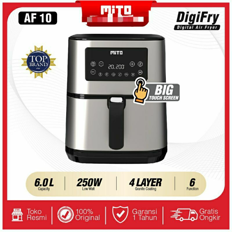 mito mitochiba air fryer 6liter big capacity AF10 af 10