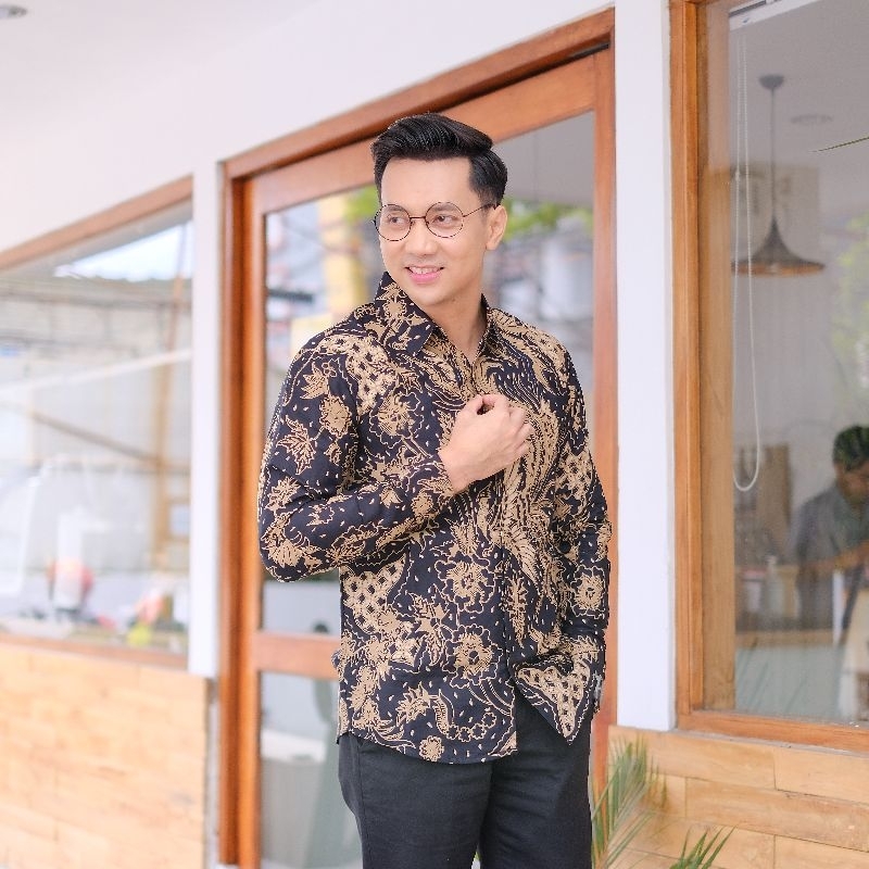 BAJU KEMEJA BATIK PRIA COWOK LENGAN PANJANG SLIMFIT ATASAN BATIK PREMIUM PRIA COWO PRABUSENO KONDANGAN KJ 014