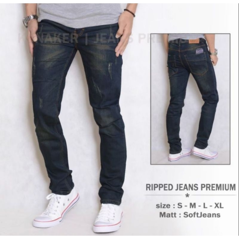 celana panjang jeans pria termurah ripped premium zara