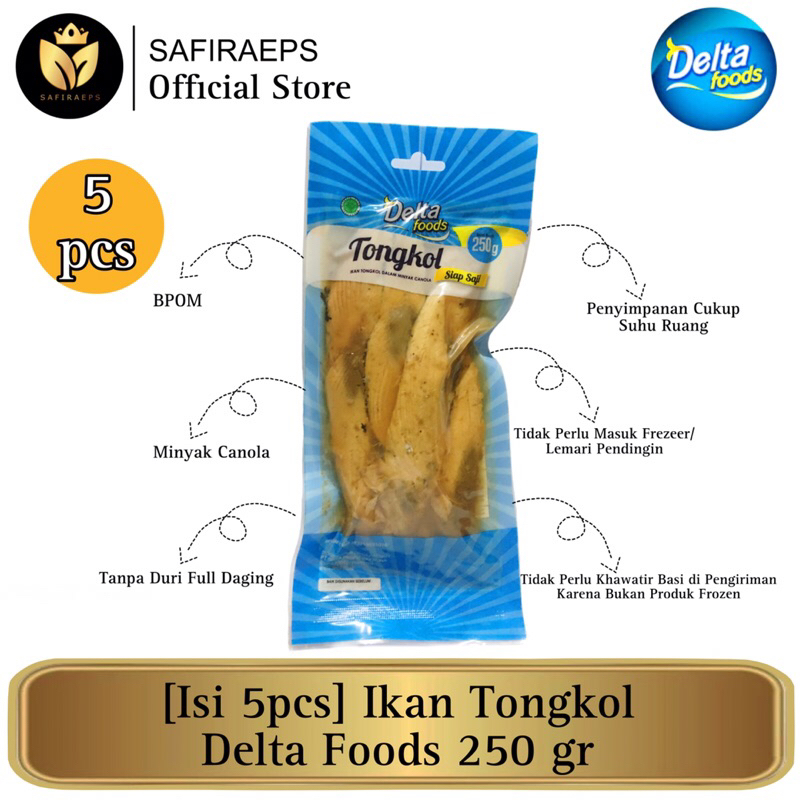 

[Isi 5pcs] Ikan Tongkol Delta Foods 250 gr - Ikan Tongkol Delta Foods With Minyak Canola Siap Saji