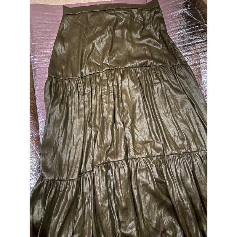 Lucent Skirt Army Leather DDAY LOOK dday.look