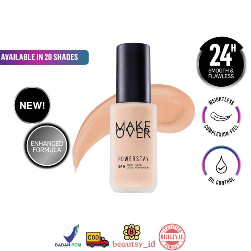 Make Over Powerstay Weightless Liquid Foundation Original BPOM COD