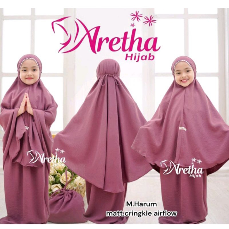 Mukena Anak Crinkle harum ori Aretha