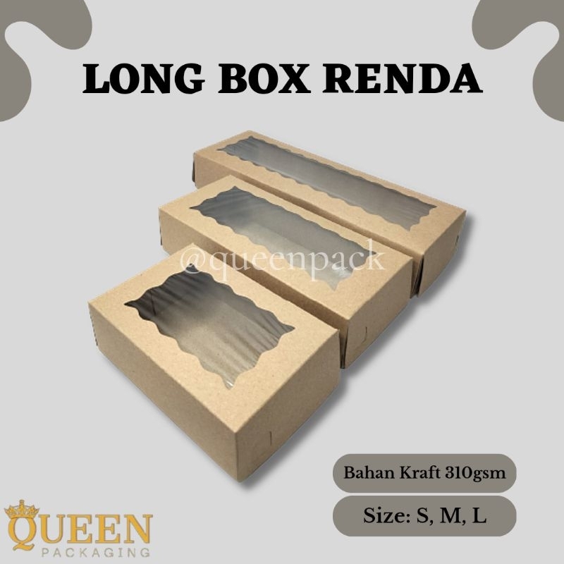 

LONGBOX WINDOW RENDA 310GSM| KARDUS PISANG BOLEN | BOX BROWNIES | KARDUS KRAFT LAMINASI