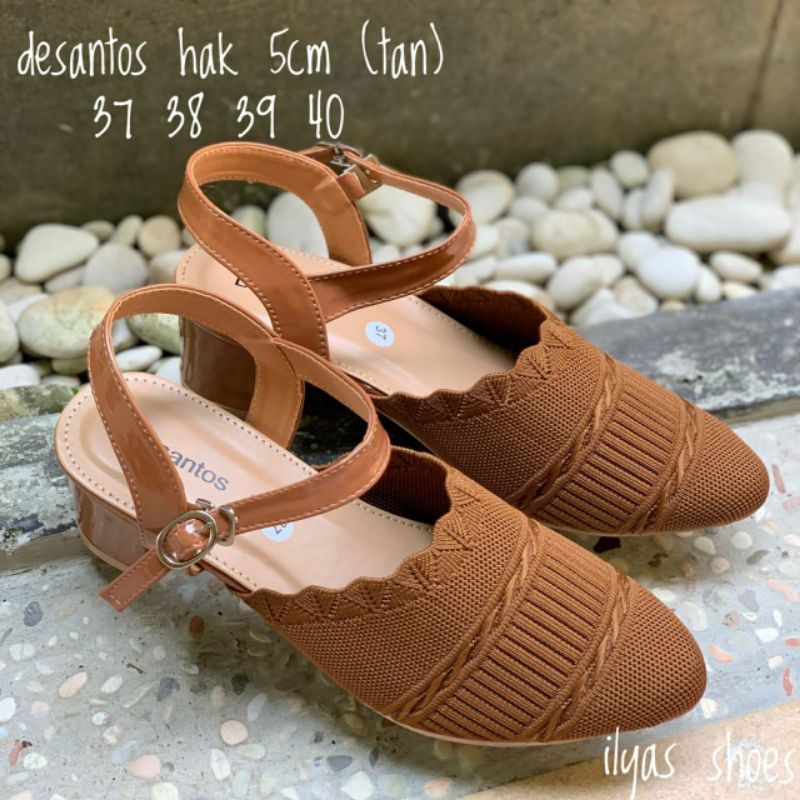 Sepatu sandal Desantos rajut Hak 5cm by ilyas