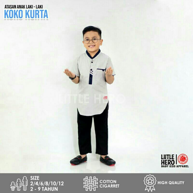 Kemeja Kurta Anak Laki-laki Usia 2-10 Tahun Original Premium Little Hero