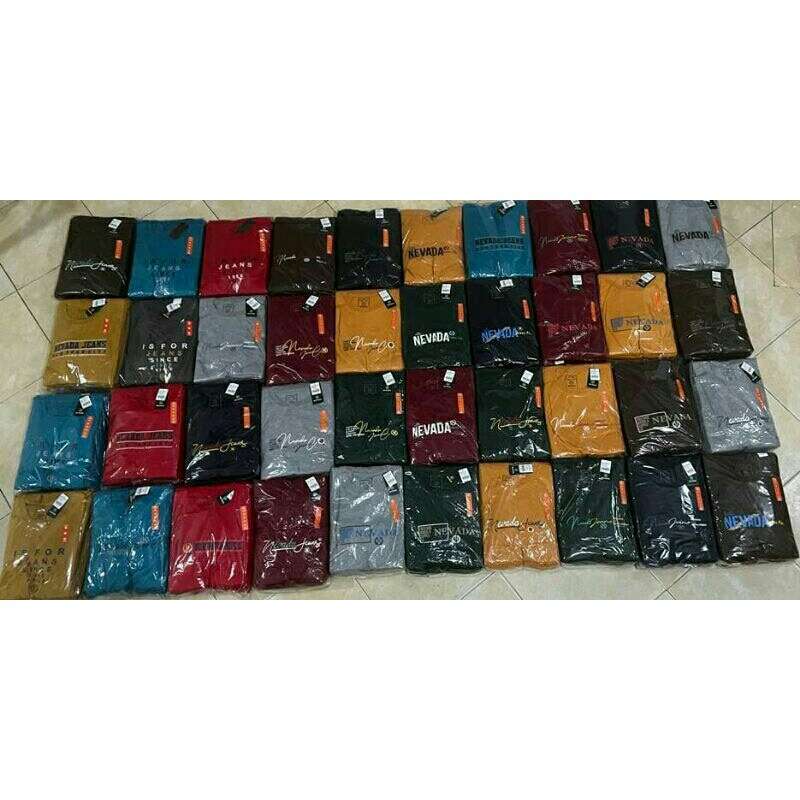 kaos nevada size M untuk cewek/cowok,100/3pcs