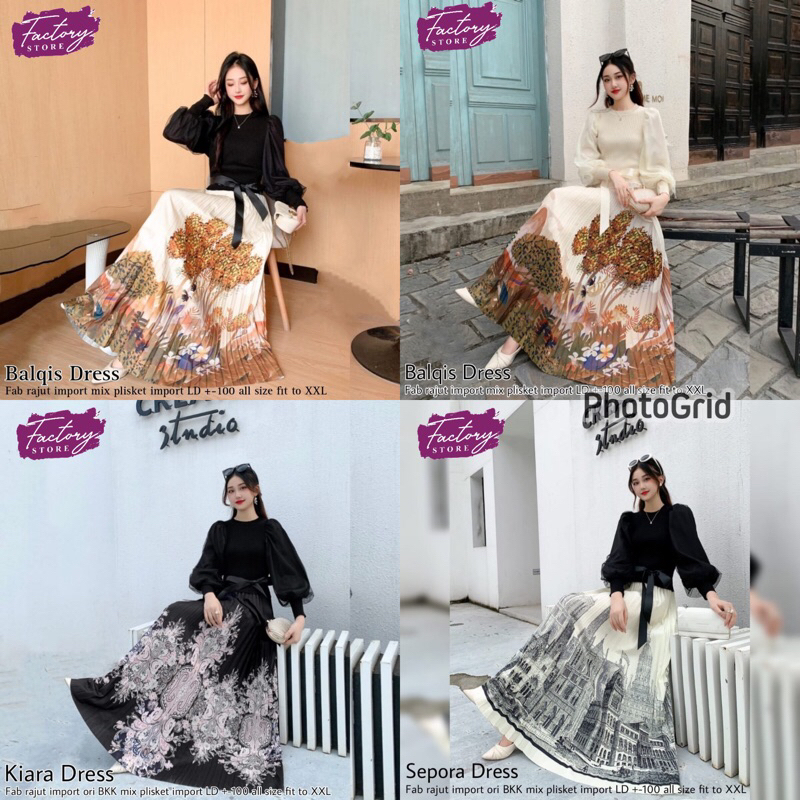 Best Seller Dress Rajut Import | Balqis Dress/Kiara Dress/Sepora Dress/Nabila Dress/Bella Queen Dres