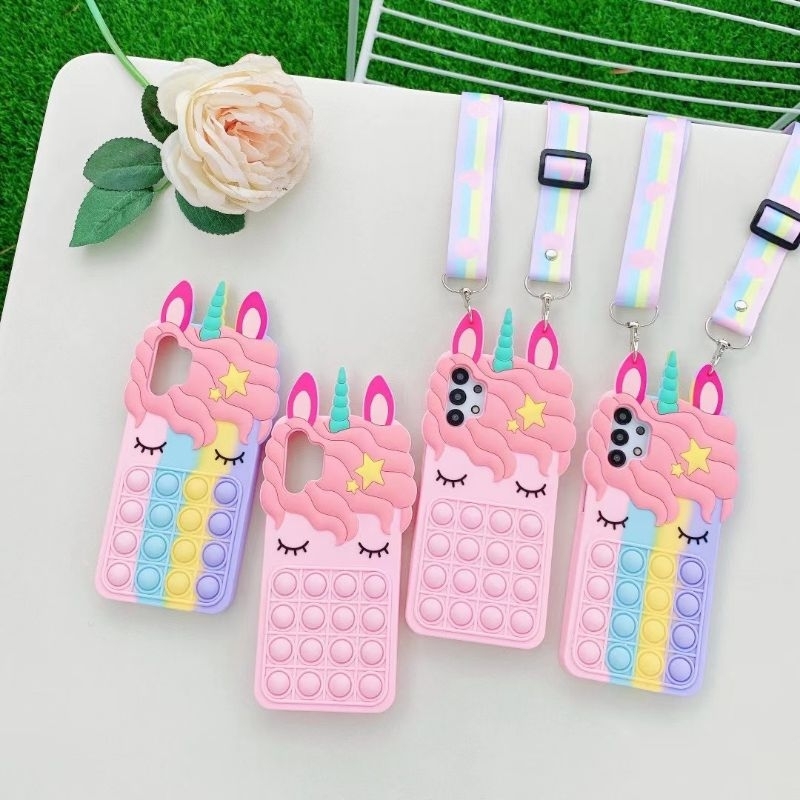 Case/Casing SAMSUNG Pop it Uniqorn Ponytail A31 A51 A10E A71 A20E A52 A01 S20FE A02S
