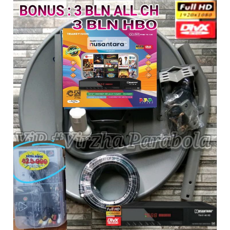 PAKET PARABOLA MINI TRANSVISION NUSANTARA HD CANEL LOKAL KOMPLIT MNC GRUP